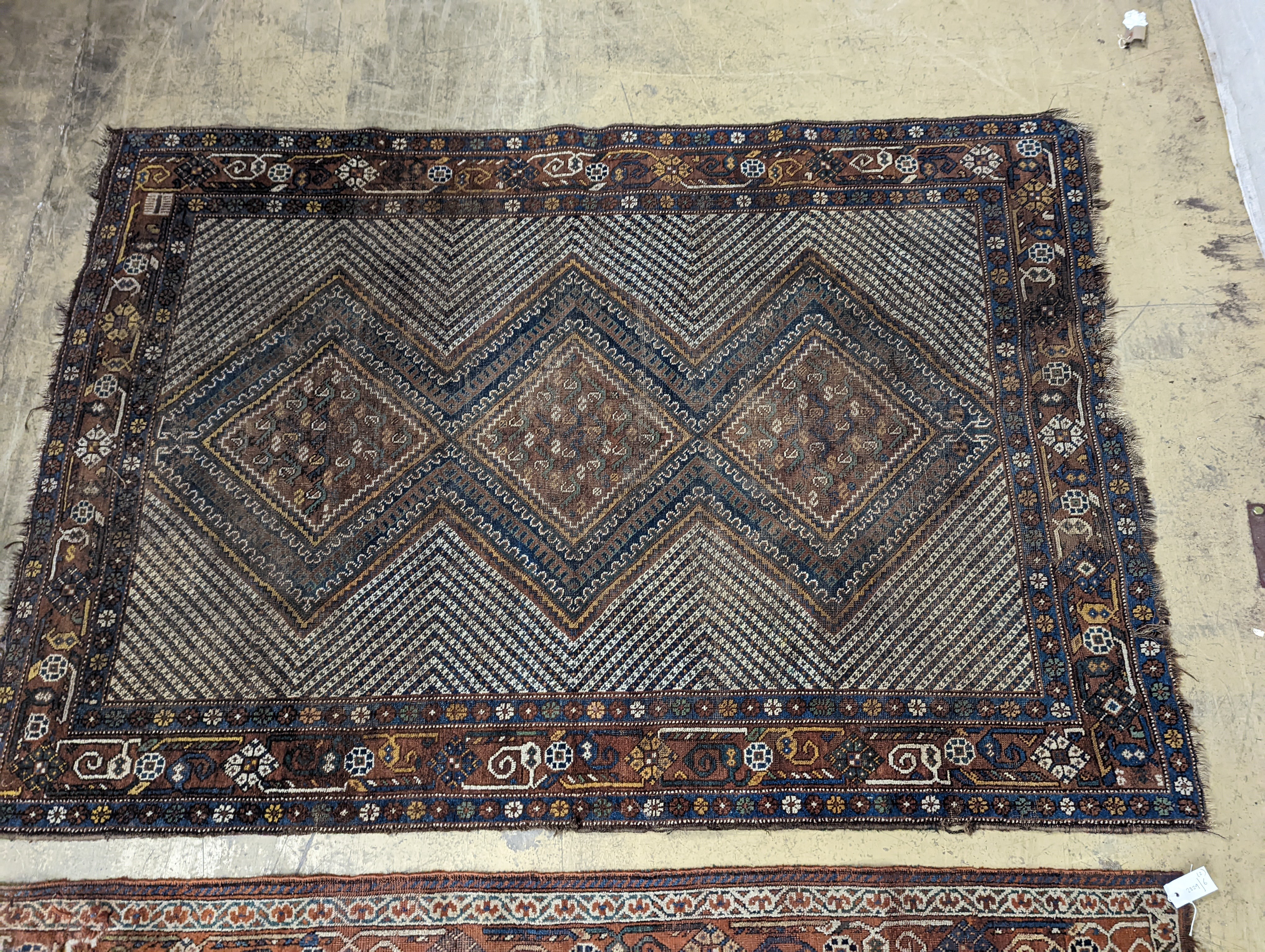 Two antique Caucasian rugs, larger 200 x 135cm